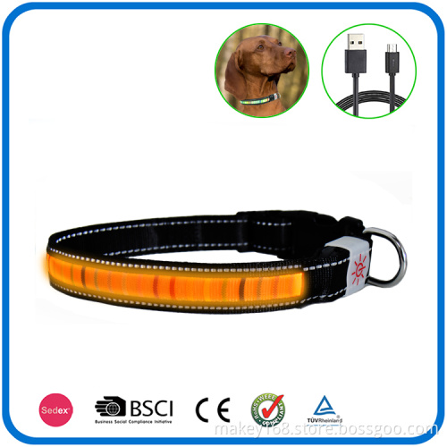 Led Light Up Flashing Light Dog Collar And Leash